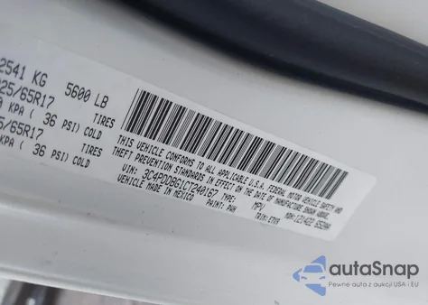 2012 Dodge Journey Sxt z USA, uszkodzony, nr VIN 3C4PDDBG1CT240167